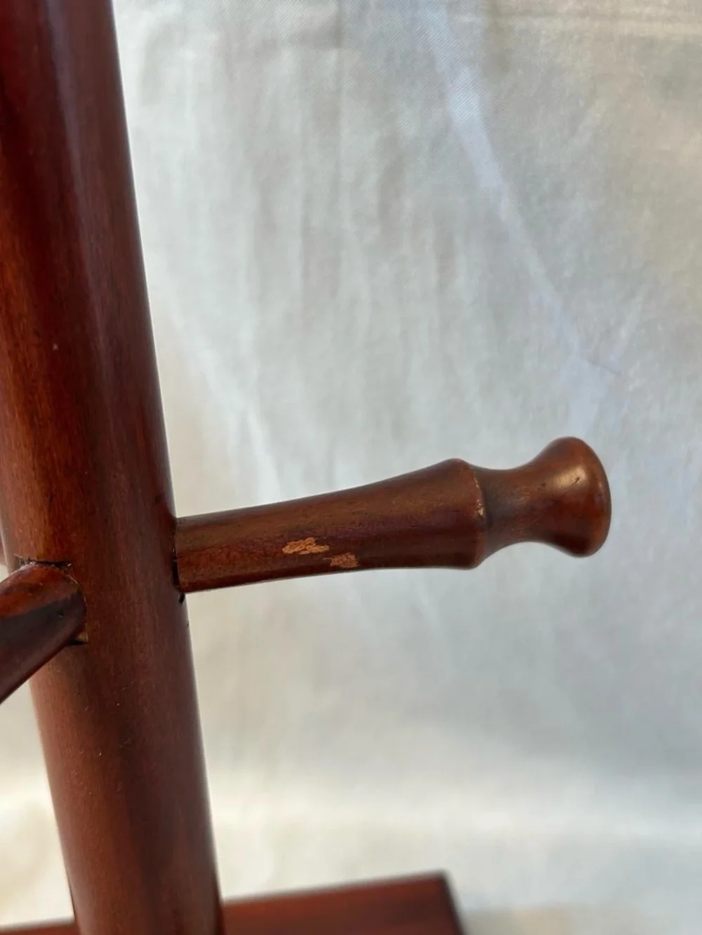 Vintage Grannycore Cottagecore Cherry Wood Six (6) Cup Mug Tree